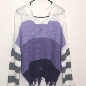 Purple & white sweater